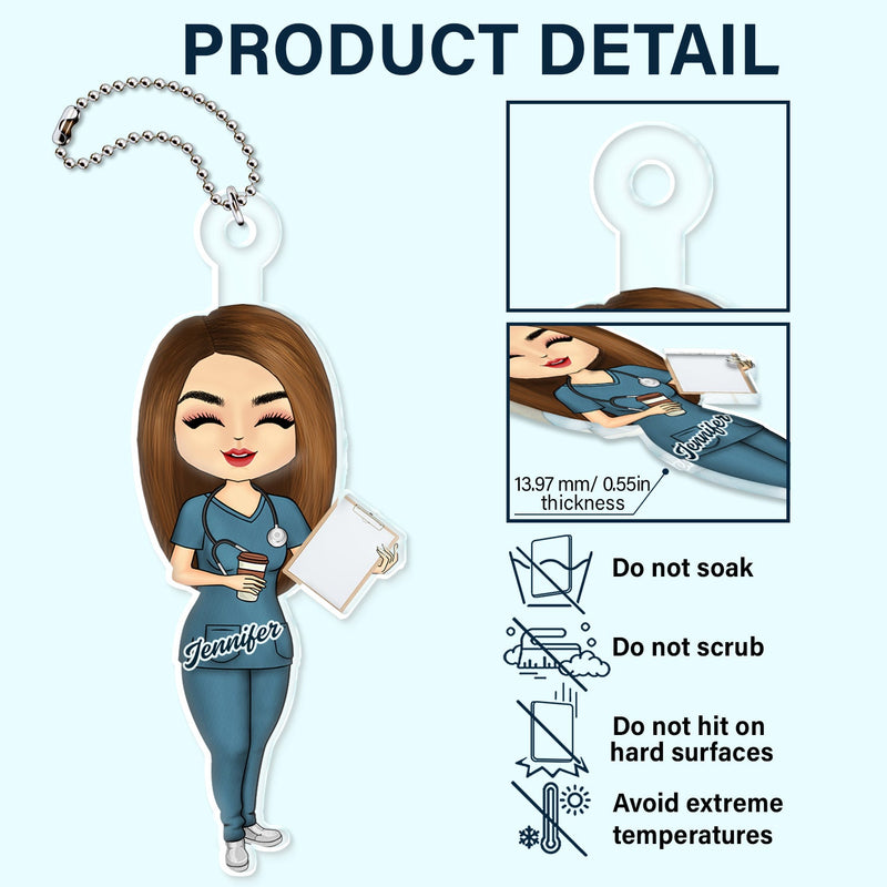Nurse Chibi Vector - Gift For Nurse - Personalized Acrylic Car Hanger