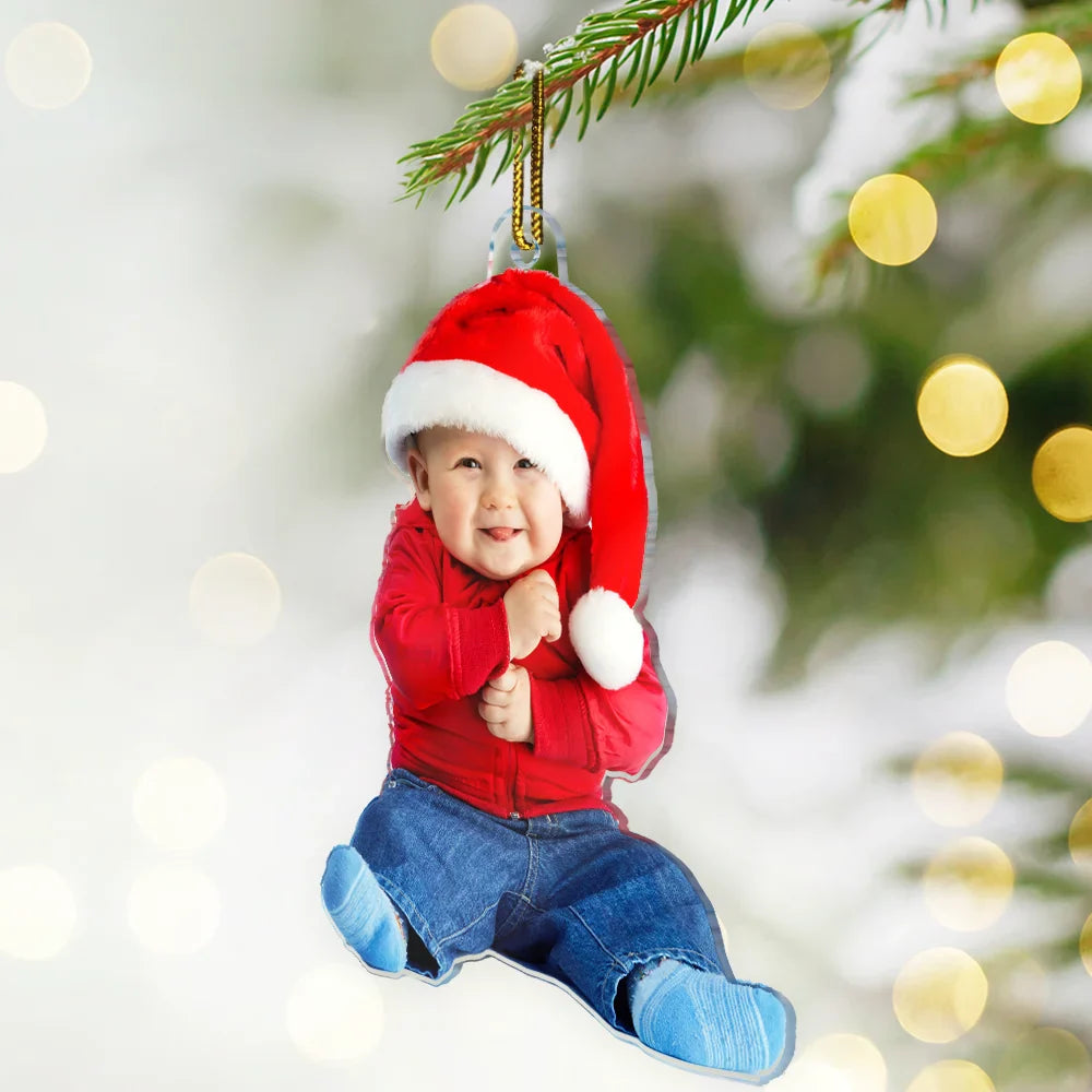 Gift For Kids - Custom Photo Happy Kids - Personalized Cutout Acrylic Ornament