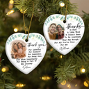 Gift For Bestie, Gift For Sisters, Gift For Sibling, Gift For Brothers - Custom Photo Thank You For Being A Part Of My Journey - Personalized Heart Ceramic Ornament