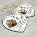 Gift For Bestie, Gift For Sisters, Gift For Sibling, Gift For Brothers - Custom Photo Thank You For Being A Part Of My Journey - Personalized Heart Ceramic Ornament