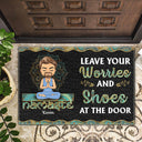 Leave Your Worries And Shoes At The Door - Home Decor, Birthday, Loving Gift For Yourself, Women, Yoga Lovers - Personalized Custom Doormat