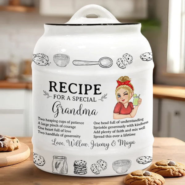 Recipe For A Special Grandma Mom - Personalized Cookie Jar