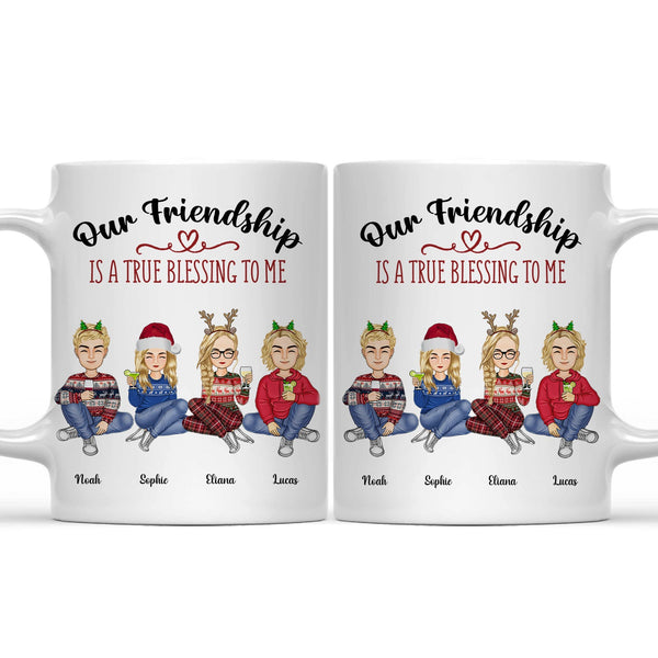 Our Friendship Is A True Blessing To Me - Christmas, Gifts For Colleagues, Coworker, Bestie - Personalized Mug