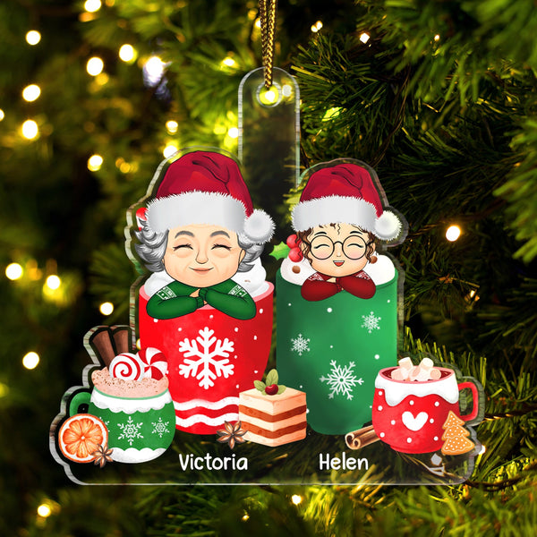 Grandma Grandpa Grandkid Cups - Gift For Grandkids, Kids - Personalized Cutout Acrylic Ornament