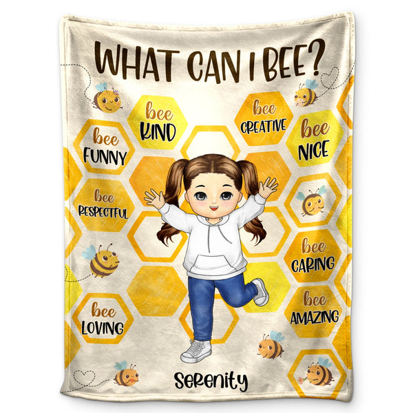 Be Funny Be Kind - Gift For Granddaughter, Grandson, Kids - Personalized Fleece Blanket