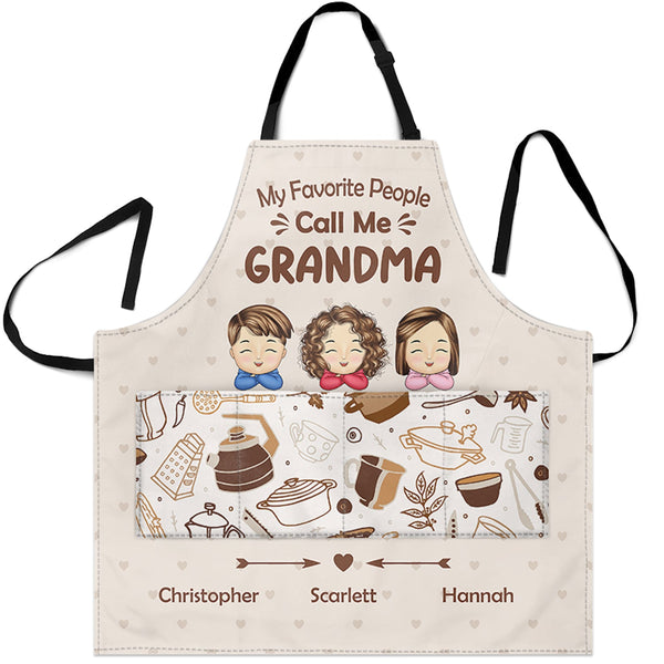 My Favorite People Call Me Mom Grandma - Birthday, Loving Gift For Mother, Grandmother - Personalized Apron