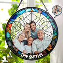 Family, Gift For Sibling, Dog Lovers, Cat Lovers, Pet Lovers - Custom Photo Family Dog Cat - Personalized Stained Glass Window Hanging Suncatcher