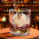 Gift For Yourself, Gift For Men - Custom Photo Vintage Monogram - Personalized Whiskey Glass