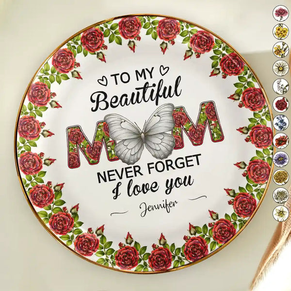 Gift For Mother,Gift For Grandma,Love - Never Forget I Love You - Personalized Round Ring Dish