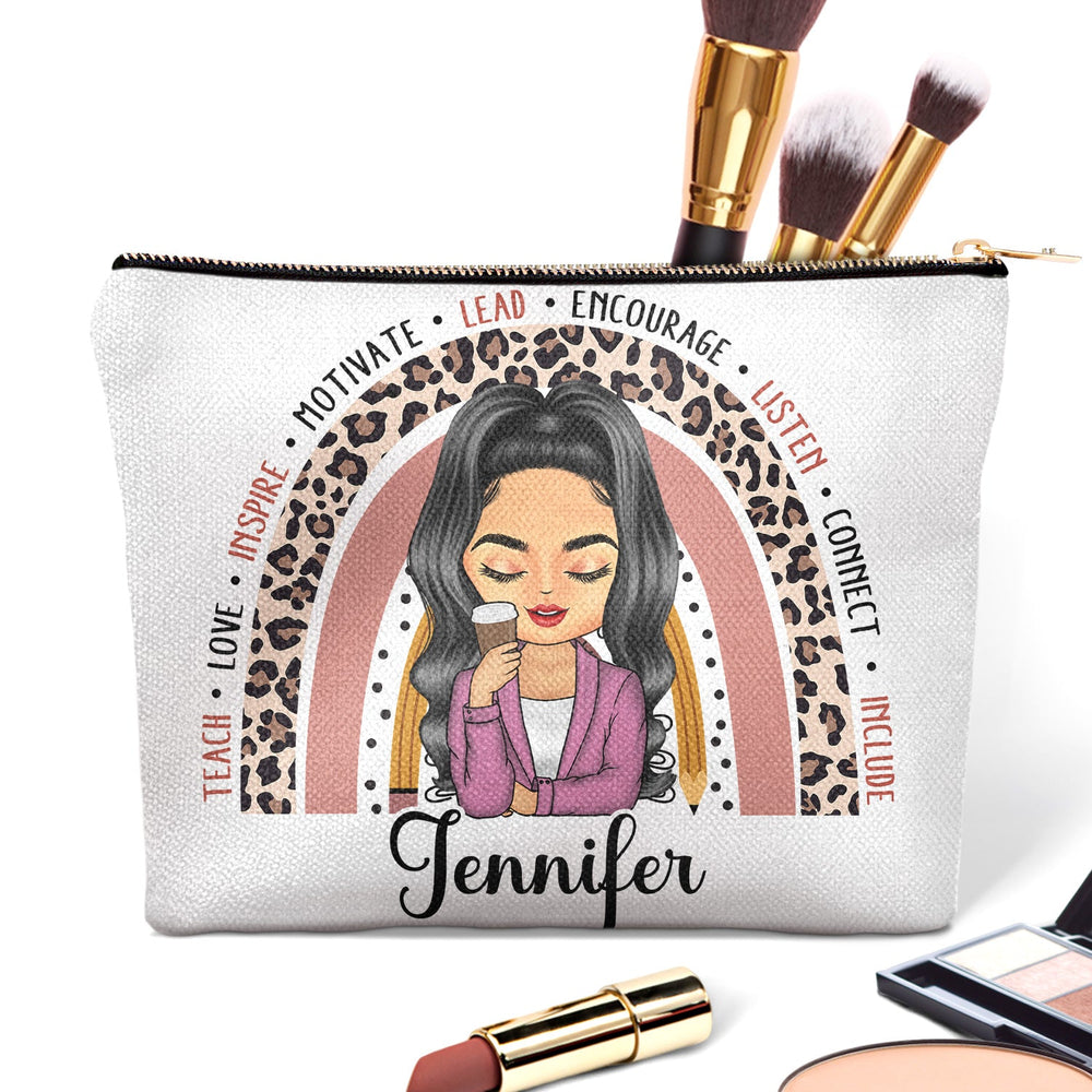 Teach Love Inspire - Gift For Teachers - Personalized Cosmetic Bag