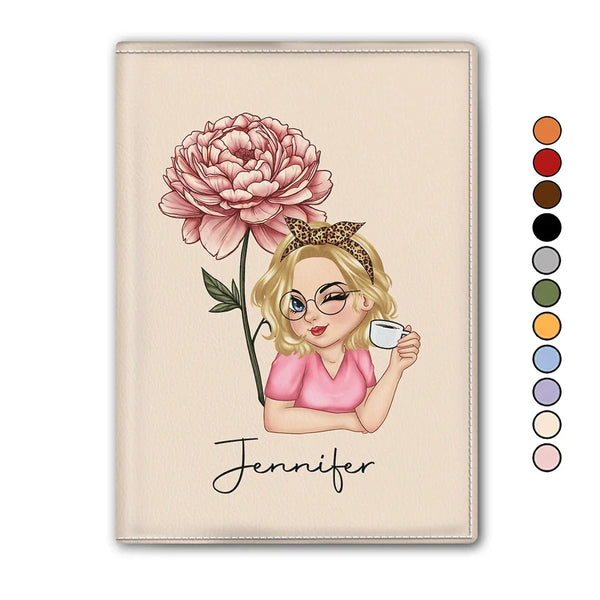 Travel,Gift For Yourself,Gift For Women,Happy - Birth Month Flower Travel Lover - Personalized Passport Cover, Passport Holder