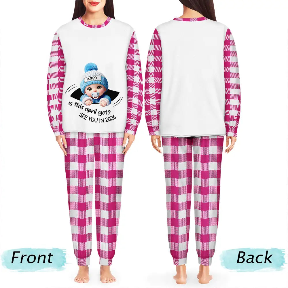 New baby,New Dad,New Mom,Happy - Baby Expecting Christmas On The Inside See You In - Personalized Unisex Pajamas Set