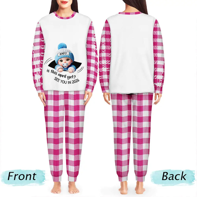 New baby,New Dad,New Mom,Happy - Baby Expecting Christmas On The Inside See You In - Personalized Unisex Pajamas Set