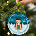 Love Selfless Protector - Christmas Nurse Gift - Personalized Custom Circle Ceramic Ornament