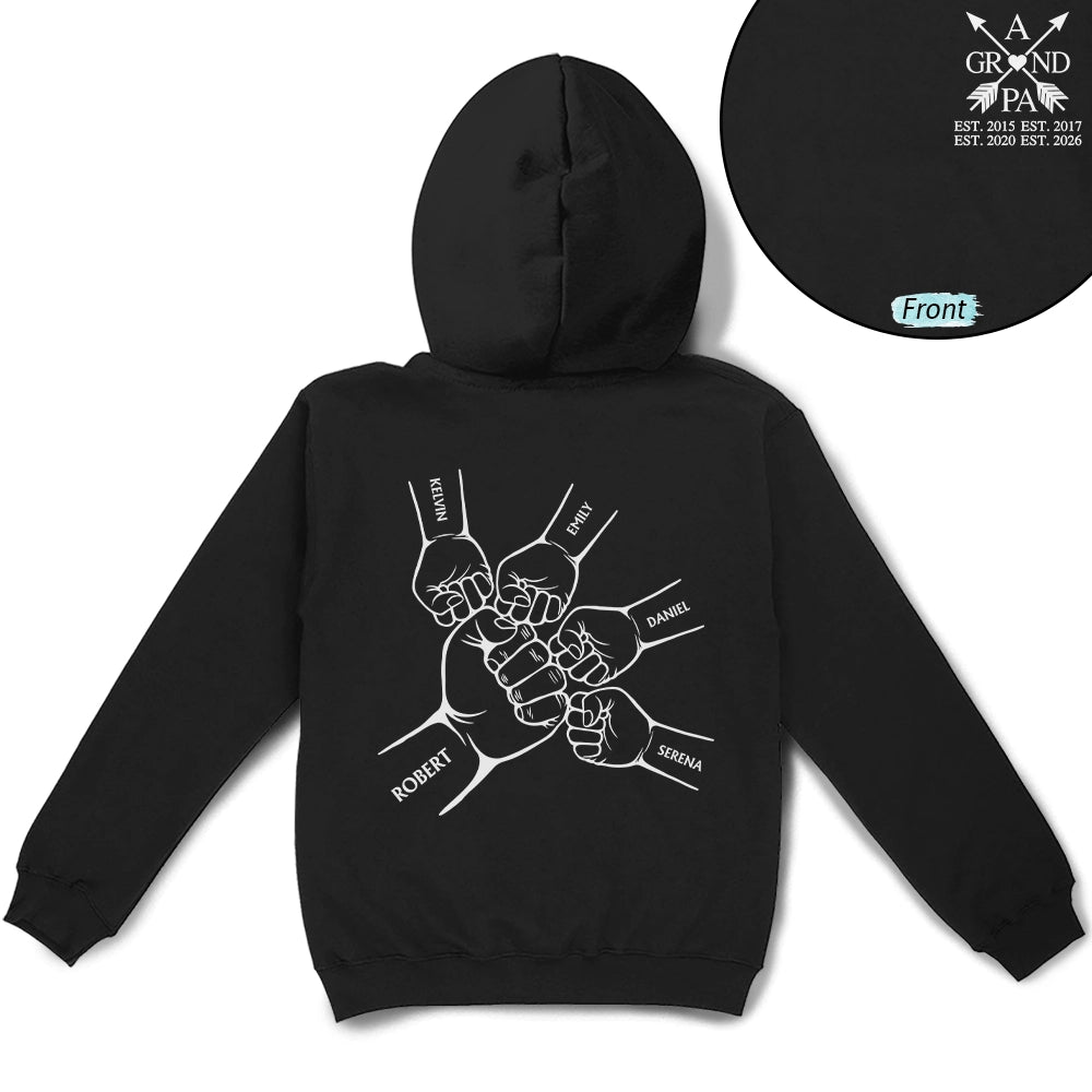 Gift For Father,Gift For Grandpa,Top Market,Non-Eng,Icon,Proud - Papa Dad Cross Arrows Hand Punch - Personalized T Shirt