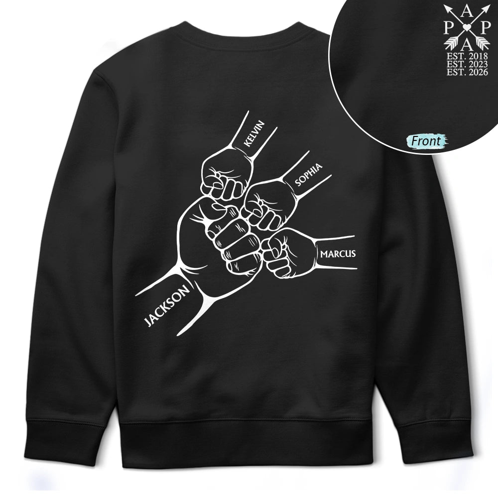 Gift For Father,Gift For Grandpa,Top Market,Non-Eng,Icon,Proud - Papa Dad Cross Arrows Hand Punch - Personalized T Shirt
