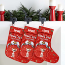 Dog Lovers, Dog Mom, Dog Dad, Dog Couple, Christmas, Happy - Paws Off My Presents 3D Effect Christmas Dog - Personalized Christmas Stocking