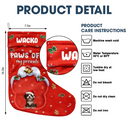 Dog Lovers, Dog Mom, Dog Dad, Dog Couple, Christmas, Happy - Paws Off My Presents 3D Effect Christmas Dog - Personalized Christmas Stocking