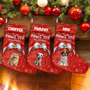 Dog Lovers, Dog Mom, Dog Dad, Dog Couple, Christmas, Happy - Paws Off My Presents 3D Effect Christmas Dog - Personalized Christmas Stocking