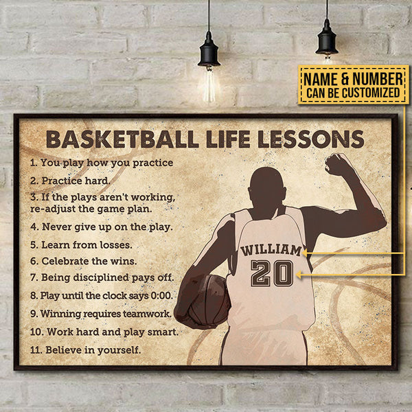 Personalized Basketball Life Lesson Custom Poster