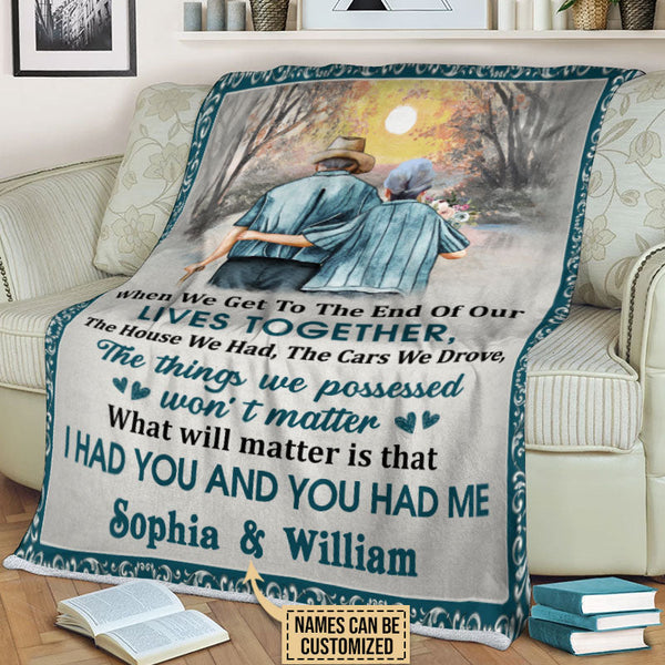 Personalized Family Old Couple When We Get Customized Fleece Blanket