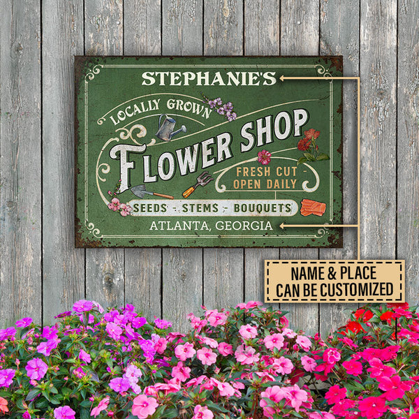 Personalized Floristry Flower Shop Customized Classic Metal Signs