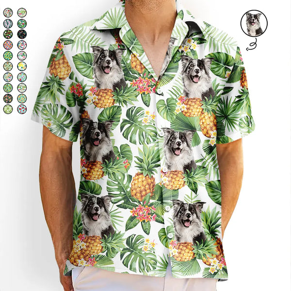 Custom Photo Pet Face Family Tropical Background - Personalized Hawaiian Shirt