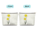 Birth Flower For Women - Personalized Cosmetic Bag