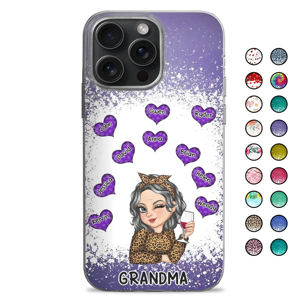 Grandma Mom Sweet Heart - Personalized Clear Phone Case