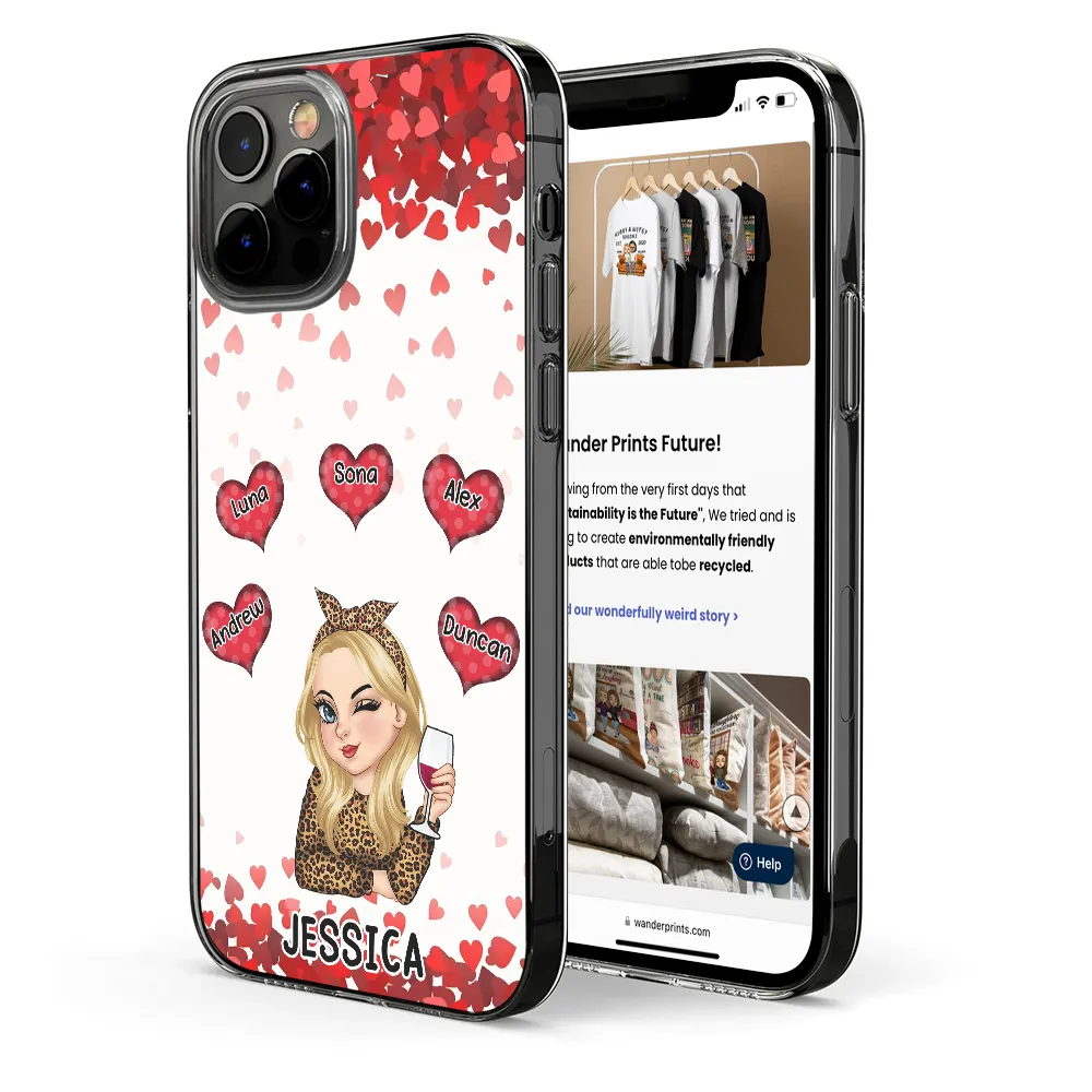 Grandma Mom Sweet Heart - Personalized Clear Phone Case