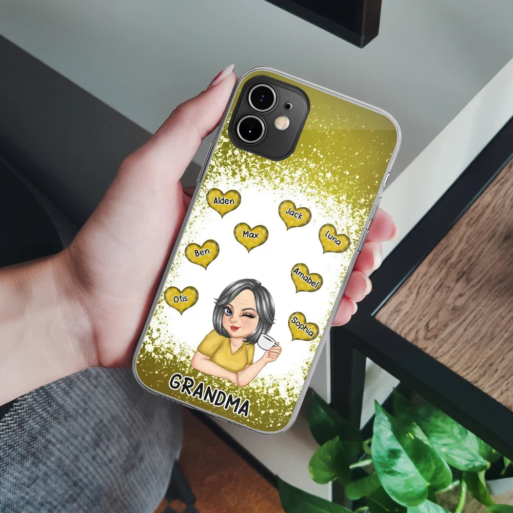 Grandma Mom Sweet Heart - Personalized Clear Phone Case