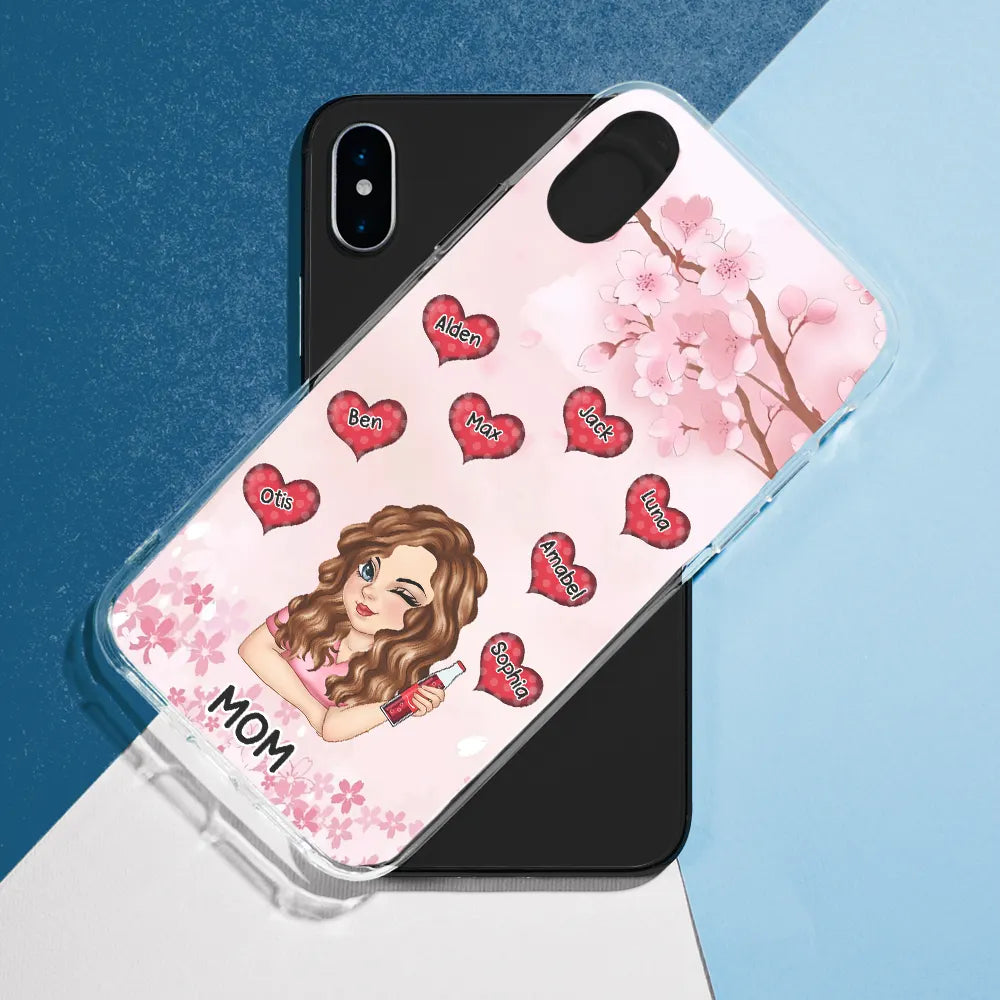 Grandma Mom Sweet Heart - Personalized Clear Phone Case