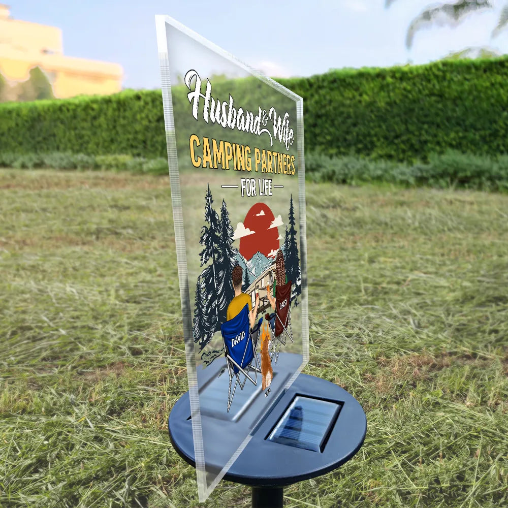Gift For Couples, Camping, Campsite - Making Memories One Campsite At A Time Camping Couple - Personalized Solar Light