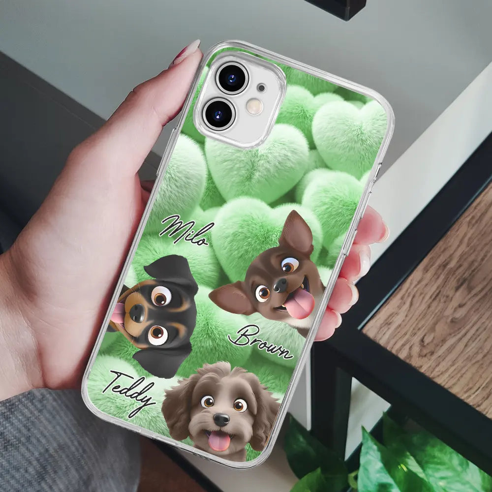 Pet Lovers,Pet Mom,Pet Dad,Dog Lovers,Dog Mom,Dog Dad,Cat Lovers,Cat Mom,Cat Dad,Gift For Women,Gift For Men,Top Market - Realistic 3D Furry Effect Pet Mom Pet Dad - Personalized Clear Phone Case