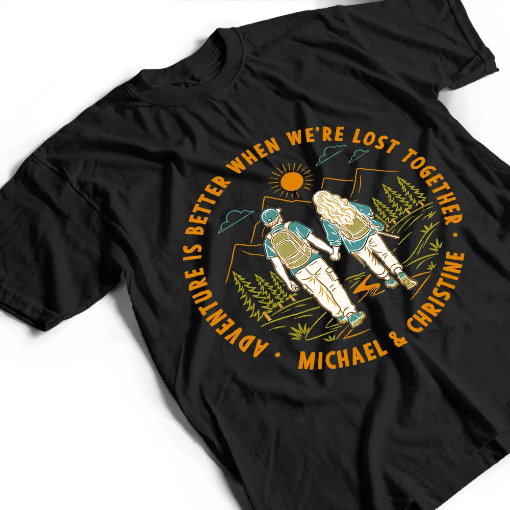 Romantic, Summer, Gift For Couples, Vector - Retro Adventure Partners For Life - Personalized T Shirt