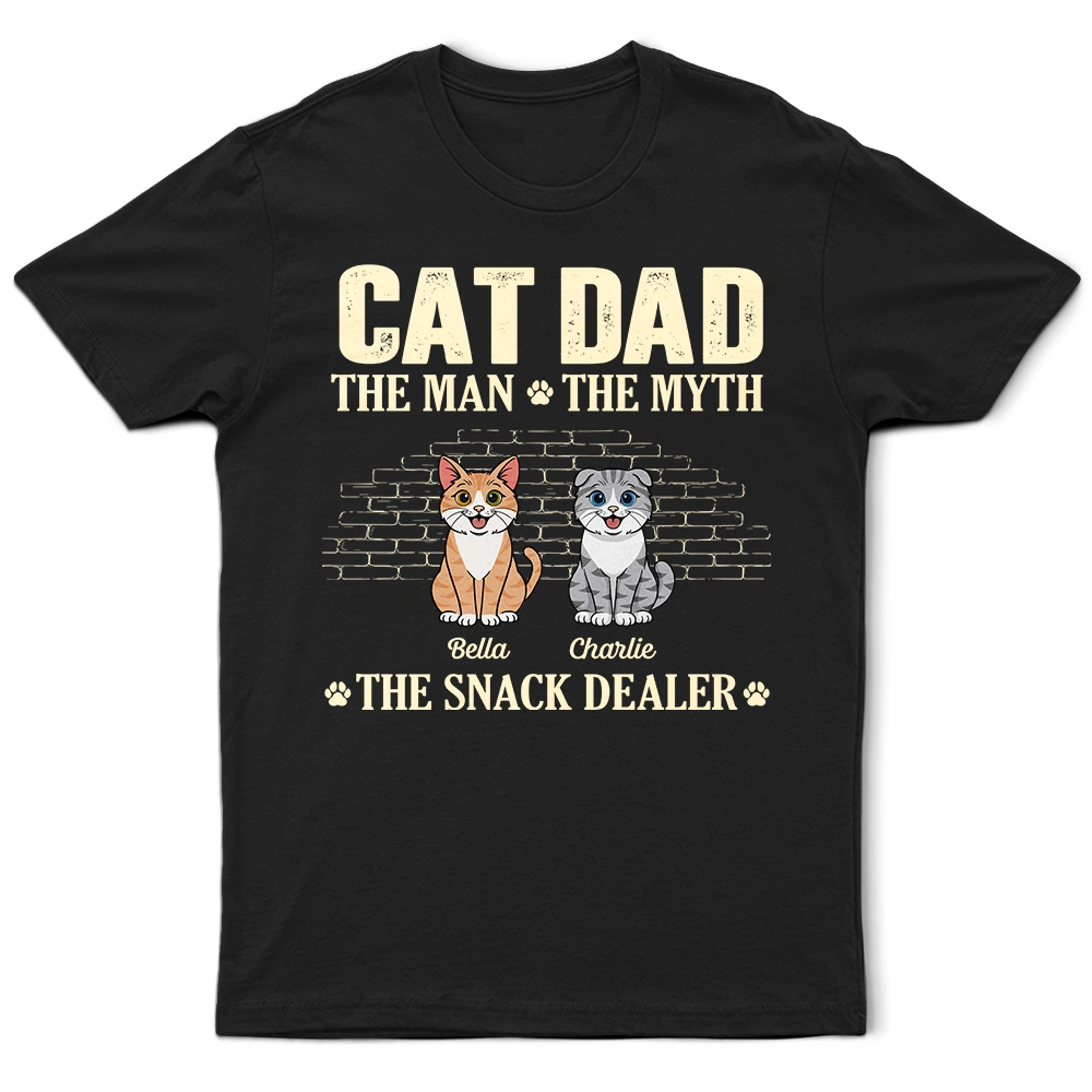 Cat Dad,Pet Lovers,Gift For Father,Top Market,Playful,Vector - Retro Style The Man The Myth The Snack Dealer - Personalized T Shirt