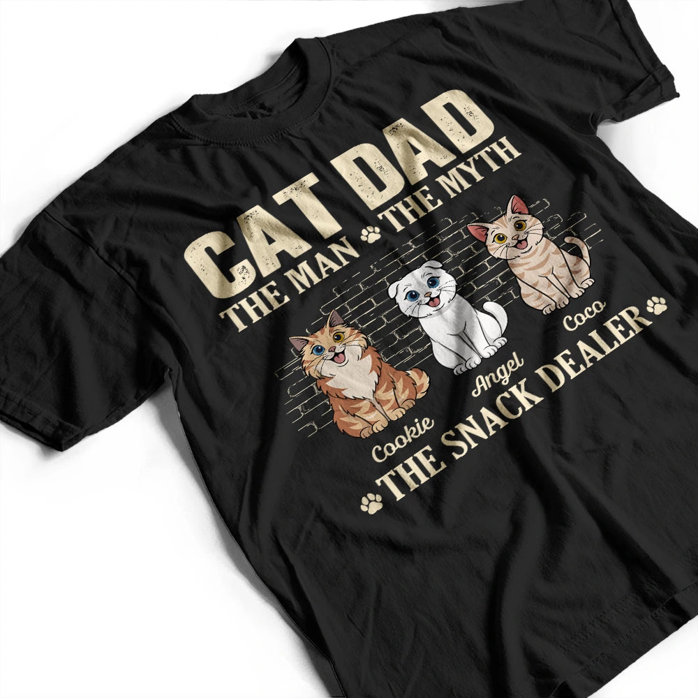 Cat Dad,Pet Lovers,Gift For Father,Top Market,Playful,Vector - Retro Style The Man The Myth The Snack Dealer - Personalized T Shirt