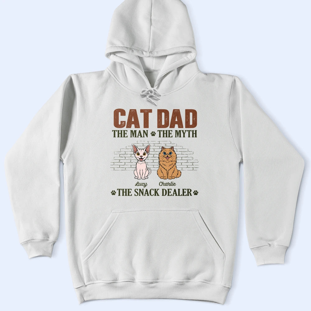 Cat Dad,Pet Lovers,Gift For Father,Top Market,Playful,Vector - Retro Style The Man The Myth The Snack Dealer - Personalized T Shirt