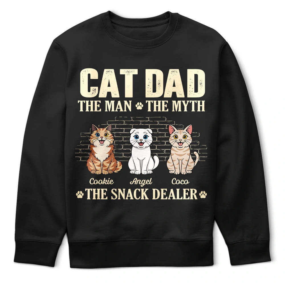 Cat Dad,Pet Lovers,Gift For Father,Top Market,Playful,Vector - Retro Style The Man The Myth The Snack Dealer - Personalized T Shirt