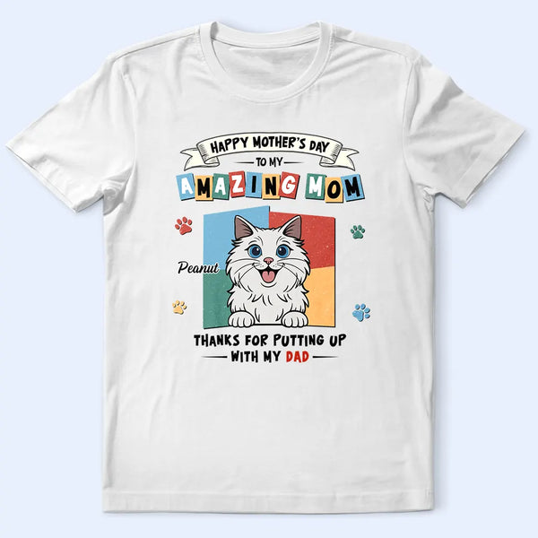 Pet Mom,Cat Mom,Dog Mom,Gift For Women,Top Market,Top Market,Vector - Retro Dog Cat To My Amazing Mom - Personalized T Shirt