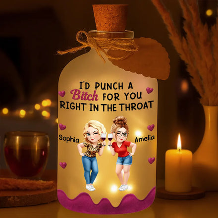 Right In The Throat 3D Bestie - Personalized Short Bottle Light