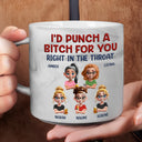 Gift For Bestie,Gift For Sisters,Funny,Gifts For Colleagues - Right In The Throat Besties - Personalized Marble Mug