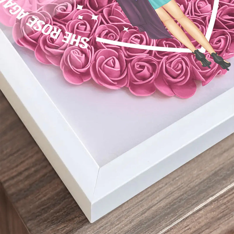 Graduation,Gift For Yourself,Gift For Women,Happy - She Rose Against All Odds - Personalized Flower Shadow Box