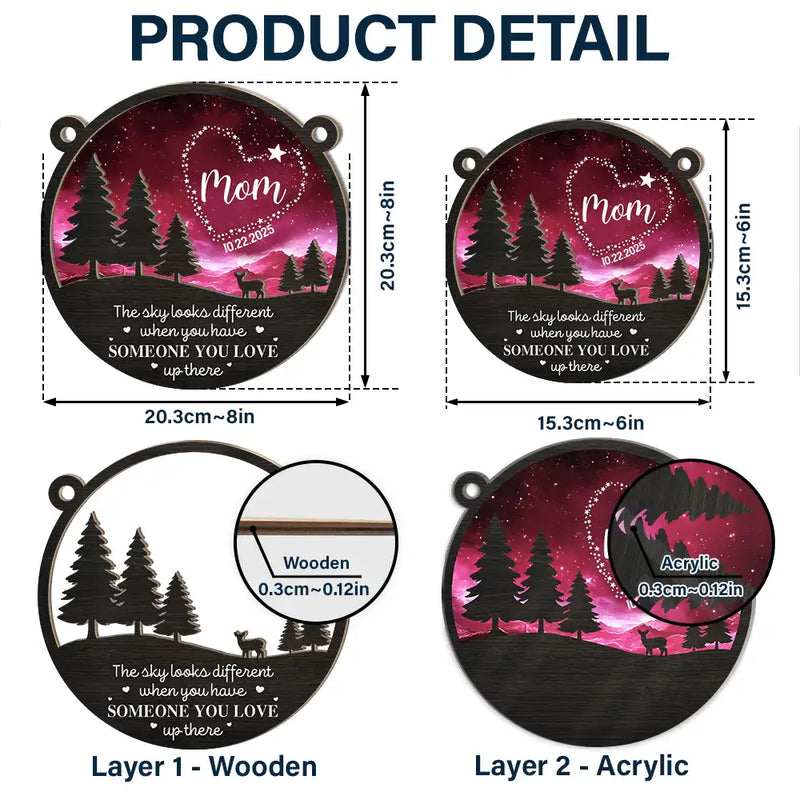 Gift For Yourself,Memorial,Pet Lovers,Pet Mom,Pet Dad,Gift For Women,Gift For Men,Family,Sad - Someone You Love Up There - Personalized Window Hanging Suncatcher Ornament