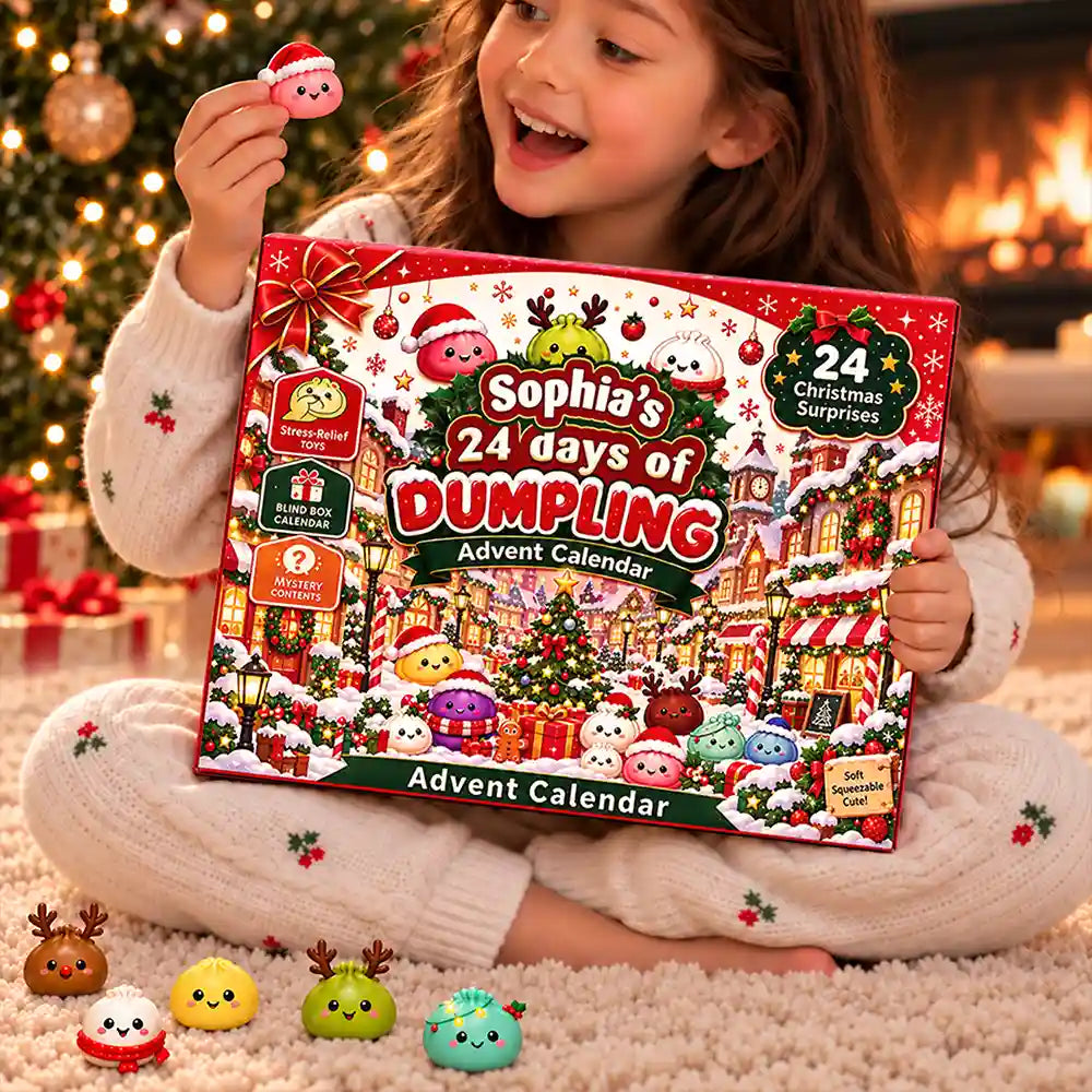 Adorable,Christmas,Custom Text,Gift For Kids - Squishy 24 Days Of Dumpling Festive Gift For Kids - Personalized Christmas Countdown Advent Calendar