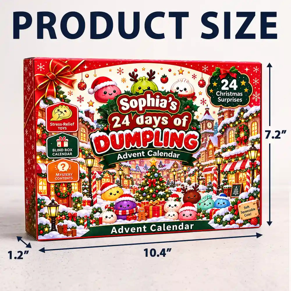 Adorable,Christmas,Custom Text,Gift For Kids - Squishy 24 Days Of Dumpling Festive Gift For Kids - Personalized Christmas Countdown Advent Calendar