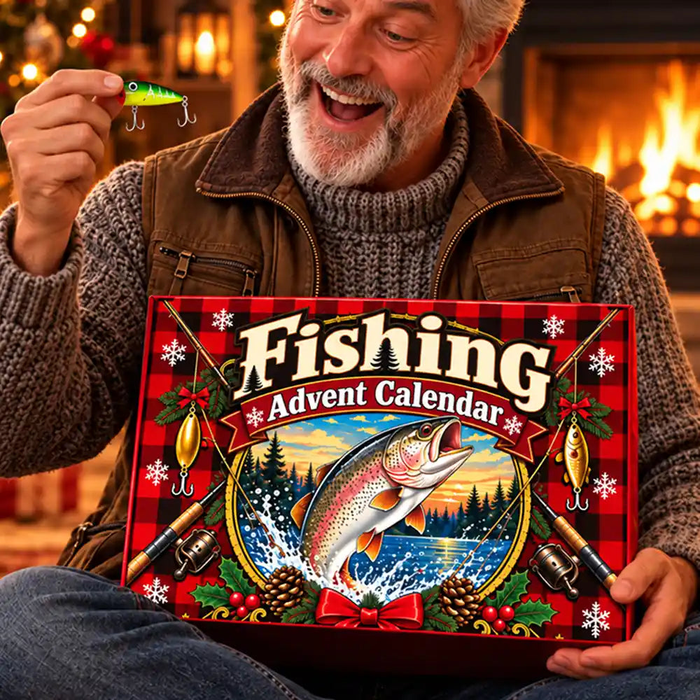 Adorable, Christmas, Gift For Couples, Gift For Him, Gift For Husband, No Custom - Squishy Fishing Gift For Husband And Son, Daughter - Personalized Christmas Countdown Advent Calendar