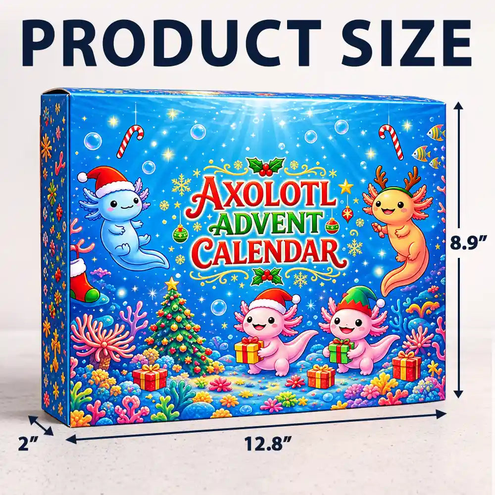 Squishy Axolotl Gift For Kids - Winter Christmas Countdown Advent Calendar