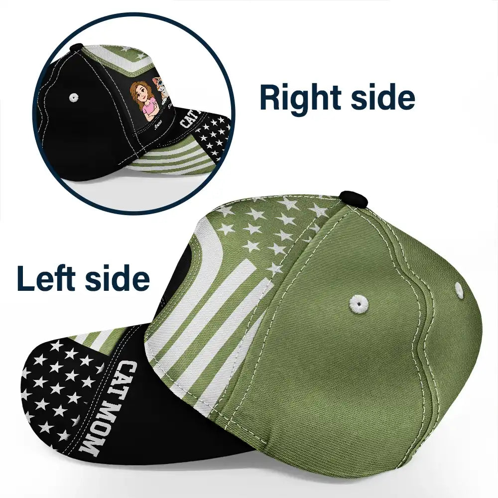 Pet Dad,Pet Mom,Independence Day,Vector,Confident - Stars And Stripes Dog Cat Dad Mom Retro Style Pet Lover - Personalized Classic Cap