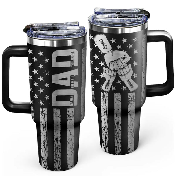 Gift For Father,Dad,Children - Stars & Stripes Dad The Man The Myth The Legend - Personalized Engraved 40oz Tumbler